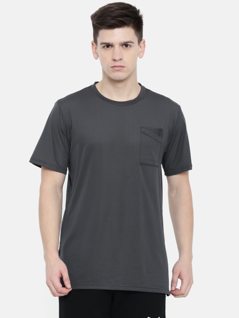 

Puma Men A.C.E. Graphic Charcoal Grey Self Design Round Neck T-shirt