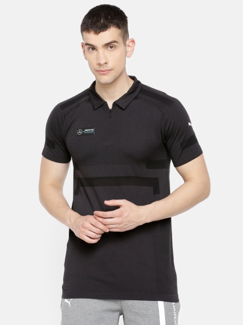 

Puma Men Black MAPM evoKNIT Polo Collar Solid T-shirt