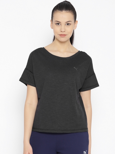 

Puma Women Black Twist it Heather Styled Back Top