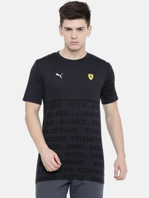 

PUMA Motorsport Men SF evoKNIT Black Printed Round Neck T-shirt