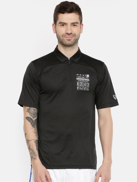 

PUMA Motorsport Men Black Self Design Ferrari Summer Polo Collar T-shirt