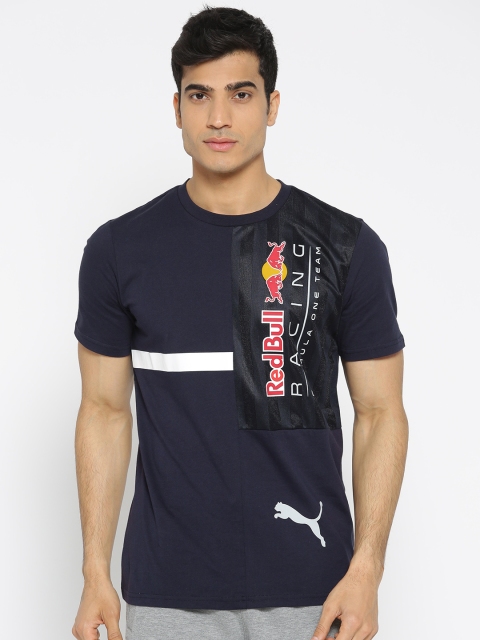 

PUMA Motorsport Men Navy Blue RBR Logo Print Round Neck T-shirt