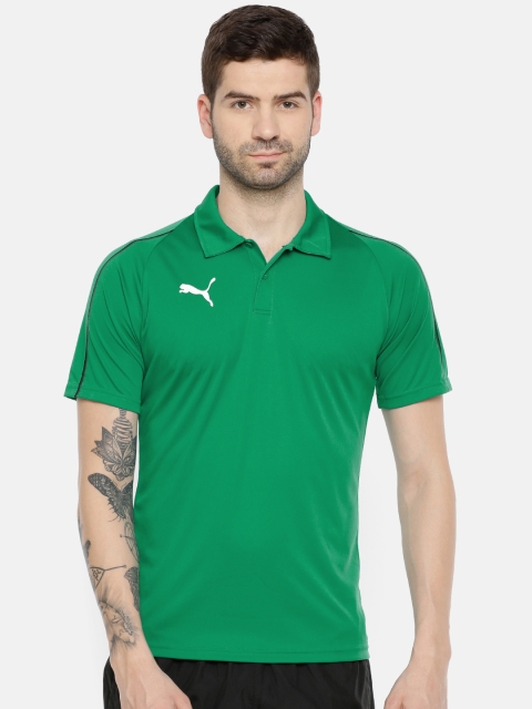 

Puma Men Green Solid FINAL Sideline dryCELL Slim Fit Polo Collar T-shirt