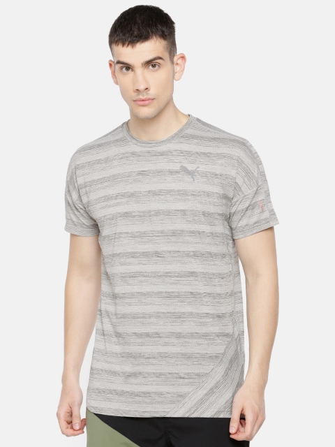 

Puma Men Grey Self Design DRYCELL PACE S S Tshirts