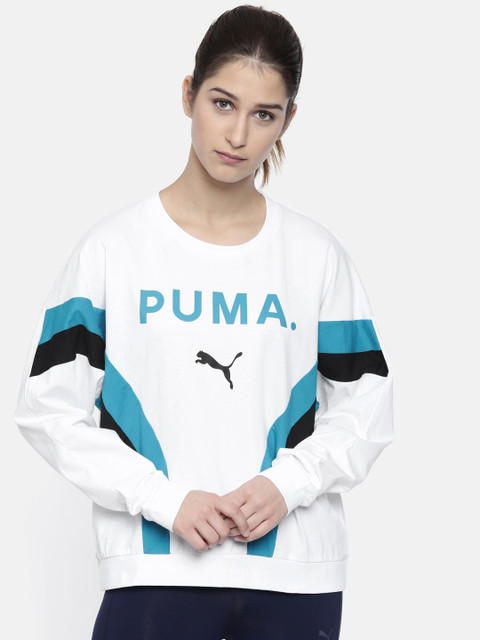 

Puma Women White Striped Chase Long Sleeve T-shirt