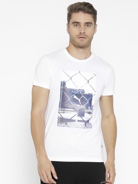 

Puma Men White Photoprint Printed Round Neck T-shirt