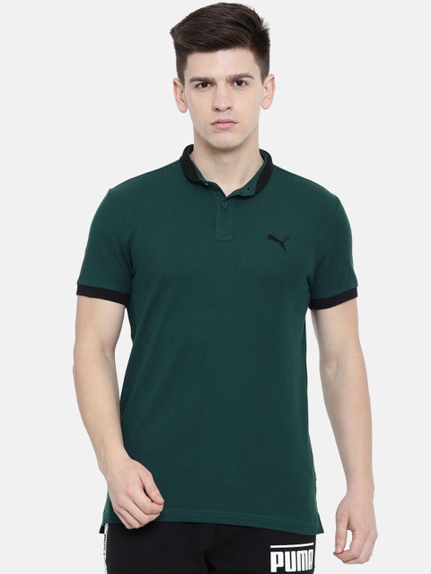 

Puma Men Green Slim Fit Ponderosa Solid Henley T-Shirt