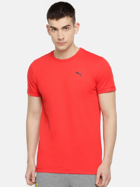 

Puma Men Red Solid Active Soft Slim Fit Round Neck T-shirt
