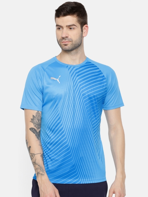 

Puma Men Blue Printed Slim Fit ftblNXT Graphic dryCELL Round Neck T-shirt