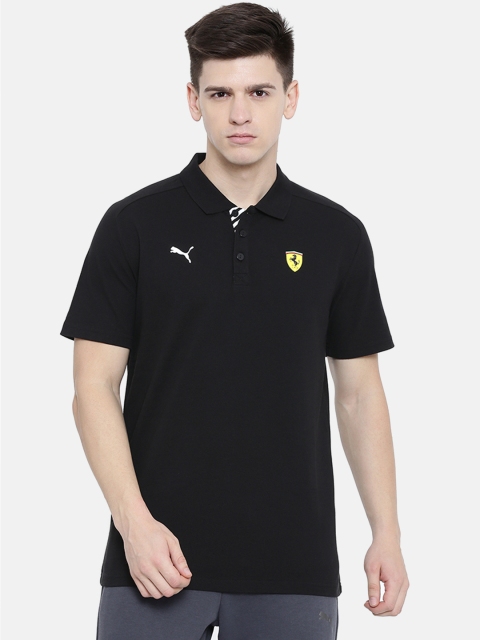 

Puma Men Black SF Solid Polo Collar T-Shirt