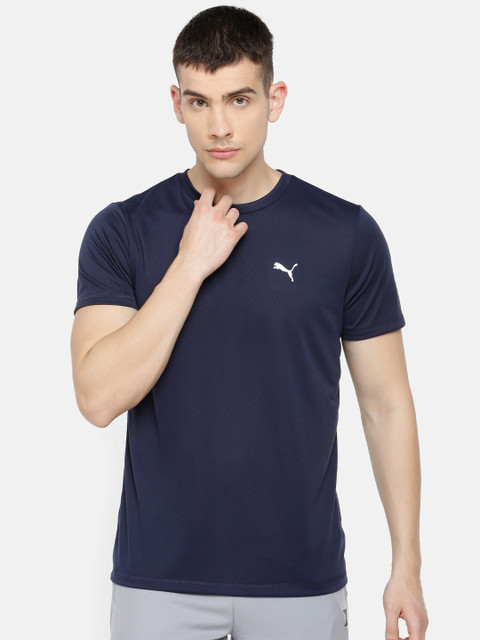 

Puma Men Navy Blue Solid Active dryCELL Round Neck T-shirt