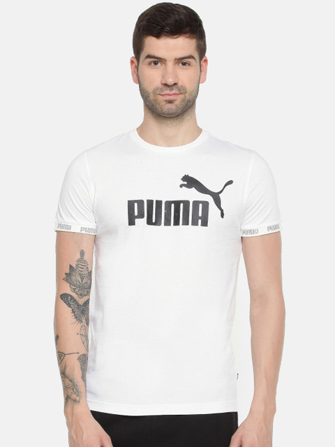 

Puma White & Black Printed Amplified Big Logo Tshirt