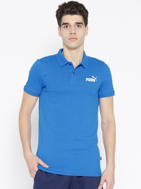 

Puma Men Blue Solid ESS Polo Collar T-shirt