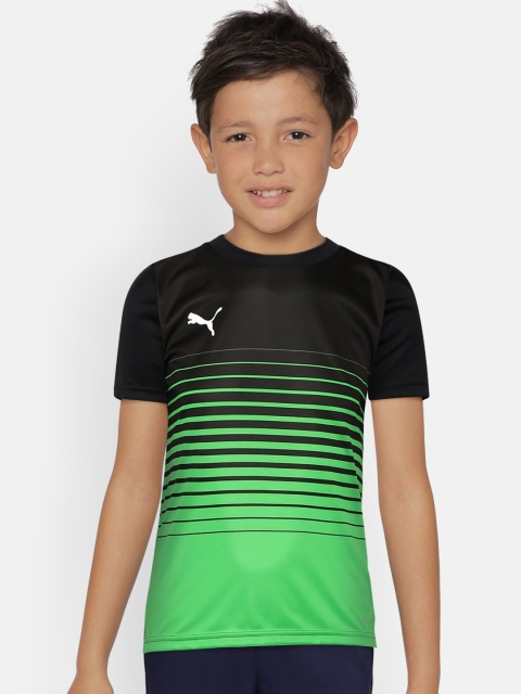

Puma Boys Black & Green Striped ftblPLAY Graphic Tshirt