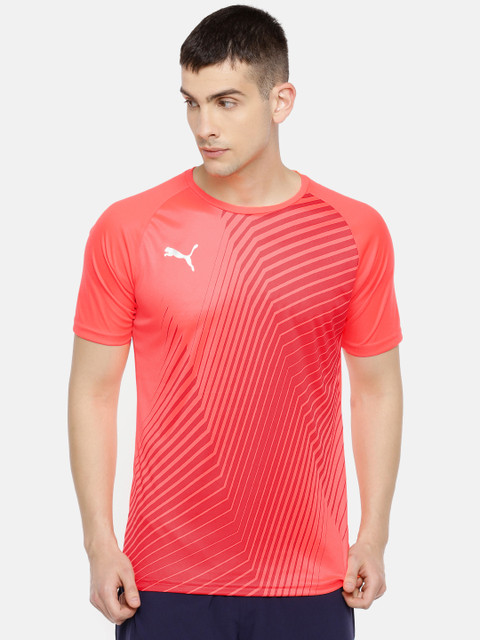 

Puma Men Red Striped ftblNXT Graphic DryCell T-shirt