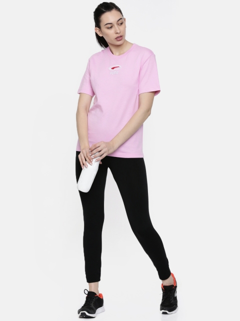 

Puma Women Pink OG Solid Round Neck T-shirt