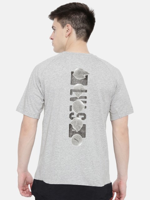 

Puma Men Grey Melange Regular Fit Printed ftblNXT Round Neck Graphic Longline T-shirt
