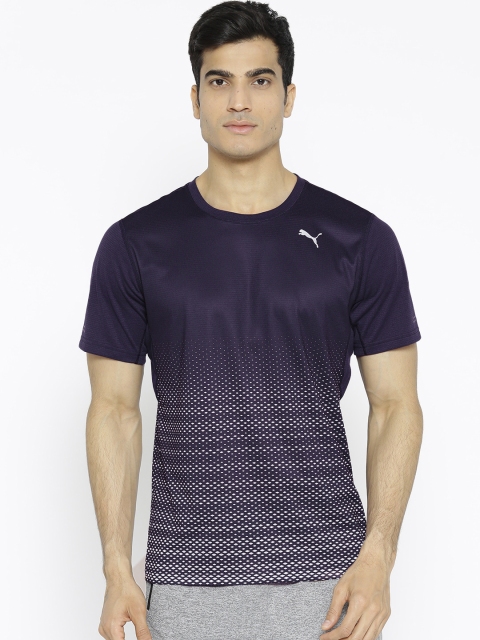 

Puma Men Navy Blue VK Active Peacoat Striped T-shirt