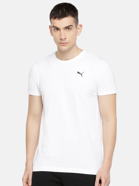 

Puma Men White Solid Slim Fit Active Soft Round Neck T-shirt
