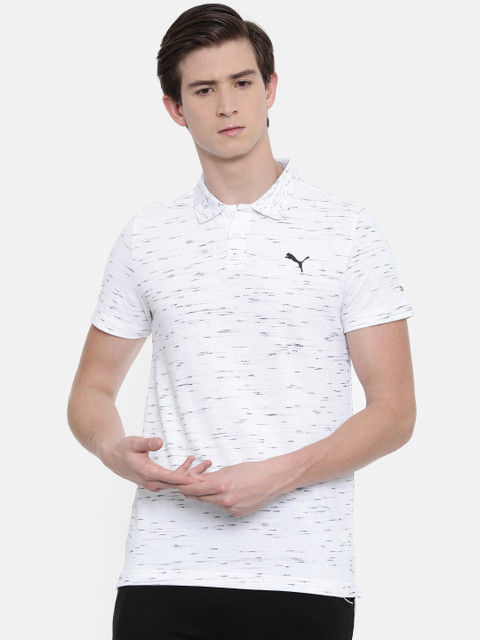 

Puma Men White VK Stylized Polo II Self Design Polo Collar T-shirt