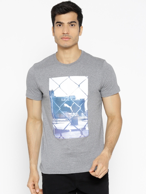 

Puma Men Grey Melange Printed Photoprint T-Shirt