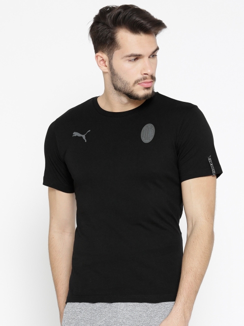 

Puma Men Black AC Milan Fan Slogan T-shirt With Printed Back