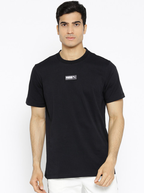 

Puma Men Black Solid Fusion Pure Cotton T-shirt