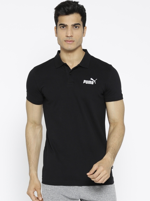 

Puma Men Black Solid ESS Pique Polo Collar T-shirt