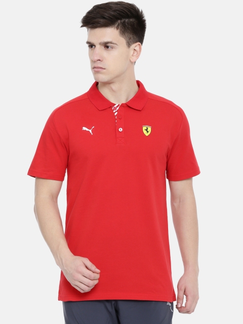 Puma Men Red Solid SF Polo Rosso Corsa DRYCELL T-Shirt