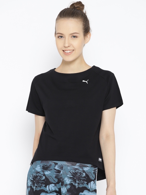 

Puma Women Black Solid Fusion T-Shirt