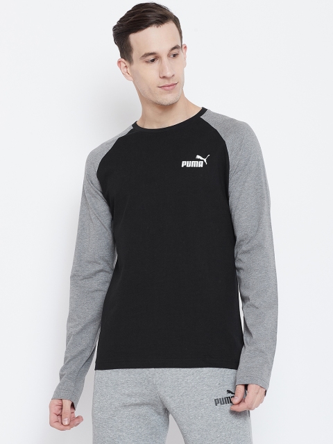 

Puma Men Black Solid Round Neck ESS+ T-shirt