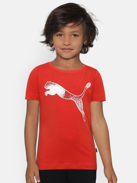 

Puma Boys Red Printed Round Neck T-shirt