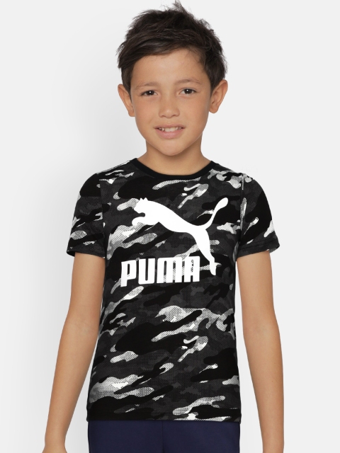 

Puma Boys Black Classics AOP Printed Round Neck T-shirt