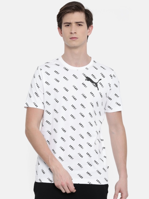 

Puma Men White Printed Summer Logo AOP T-shirt