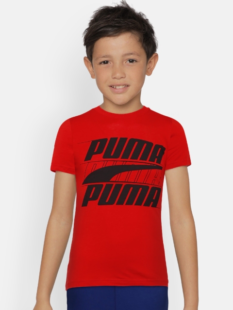 

Puma Boys Red Printed Rebel Bold Round Neck T-shirt