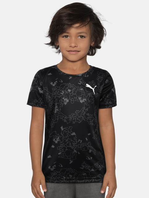 

Puma Boys Black Printed Round Neck T-shirt