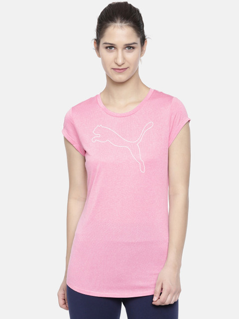 

Puma Women Pink Printed Round Neck T-shirt