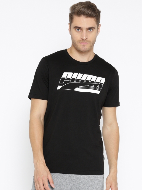 

Puma Men Black Rebel Basic Printed Round Neck T-shirt