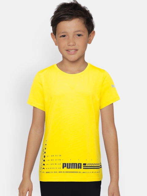 

Puma Boys Yellow Printed ENERGY Round Neck T-shirt