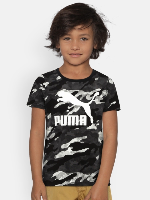 

Puma Boys Black & Off-White Classics AOP Printed T-shirt