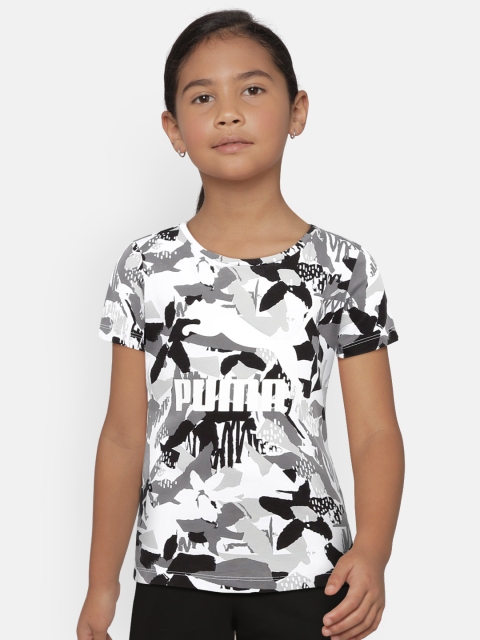 

Puma Girls Black Printed Classics AOP Round Neck T-shirt