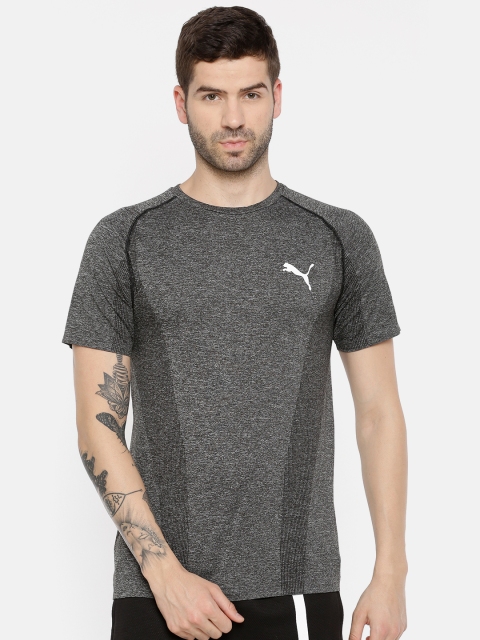 

Puma Men Charcoal Grey Slim Fit Evoknit dryCell Solid T-Shirt