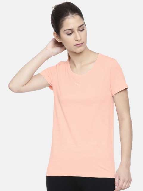 

Puma Women Peach-Coloured evoKNIT Core Seamless Tee Peach Bud T-shirt