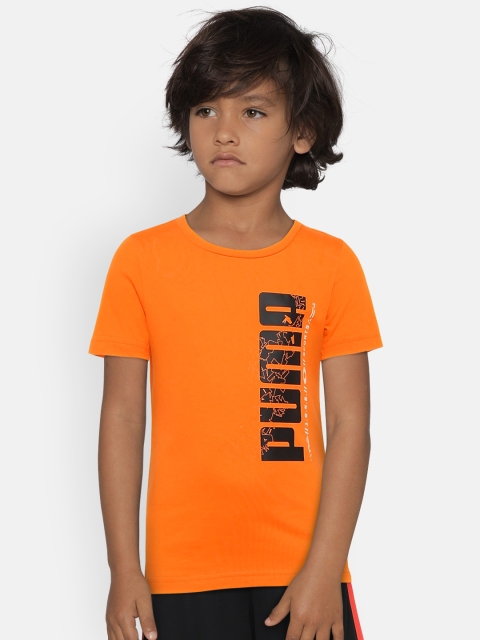 

Puma Boys Orange Printed Round Neck T-shirt