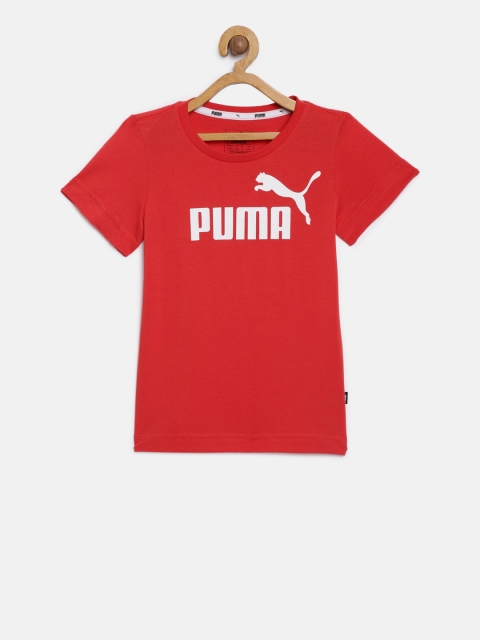 

Puma Boys Red Printed Round Neck T-shirt