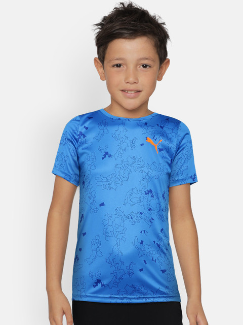 

Puma Boys Blue Printed Round Neck T-shirt