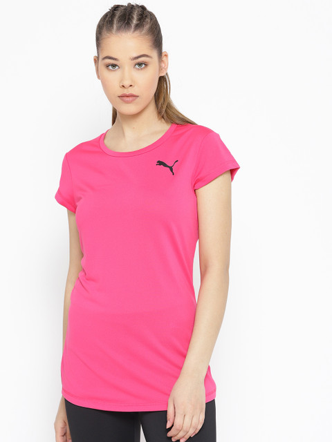 

Puma Women Pink Solid Active dryCELL Round Neck T-shirt
