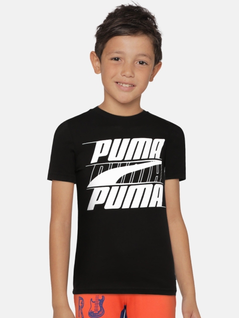 

Puma Boys Black Printed Round Neck T-shirt