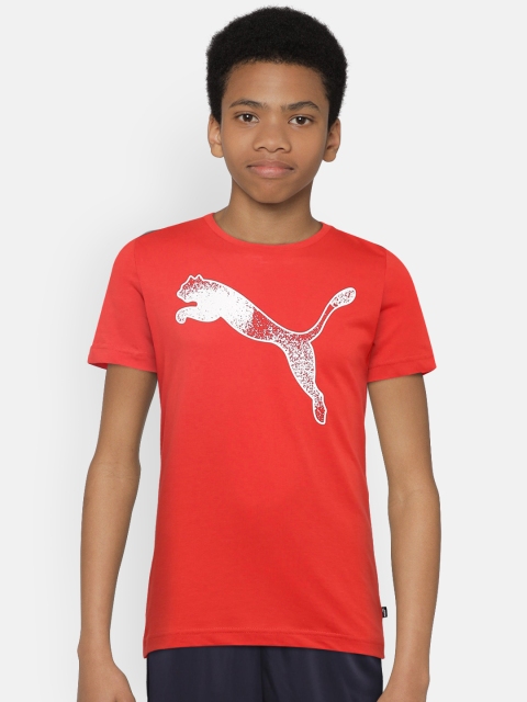 

Puma Boys Red Printed Round Neck Relaxed Fit KA Tee B T-shirt