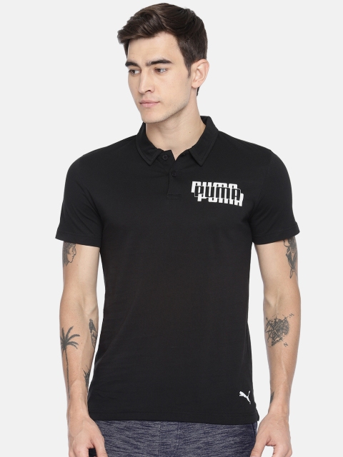 

Puma Men Black Solid Modern Sports Polo Collar T-shirt